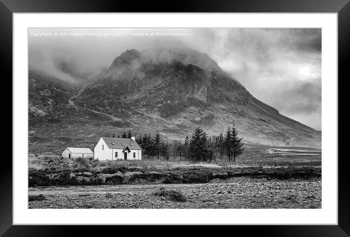 Lagangarbh Hut,  north of Buachaille Etive Mor in  Framed Mounted Print by Will Ireland Photography