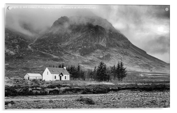 Lagangarbh Hut,  north of Buachaille Etive Mor in  Acrylic by Will Ireland Photography