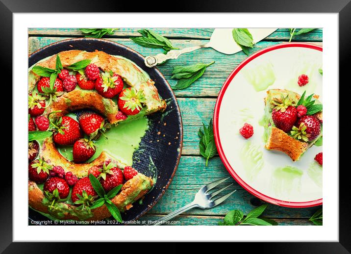 Strawberry and raspberry pie Framed Mounted Print by Mykola Lunov Mykola