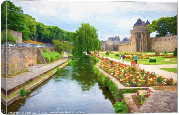 Gardens of Les Remparts in Vannes, Brittany - Picturesque Editio Canvas Print by Jordi Carrio