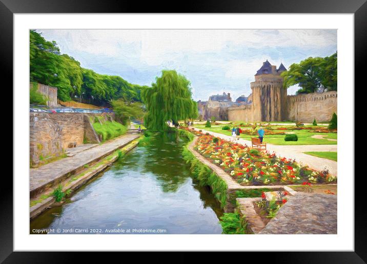 Gardens of Les Remparts in Vannes, Brittany - Picturesque Editio Framed Mounted Print by Jordi Carrio