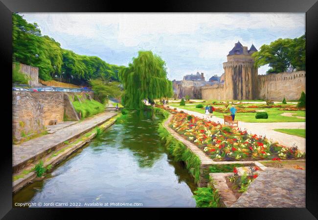 Gardens of Les Remparts in Vannes, Brittany - Picturesque Editio Framed Print by Jordi Carrio
