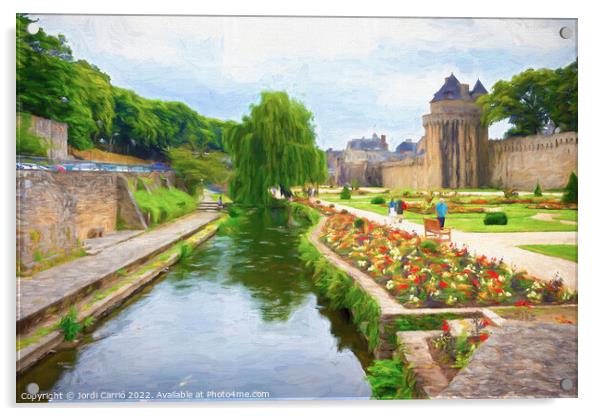 Gardens of Les Remparts in Vannes, Brittany - Picturesque Editio Acrylic by Jordi Carrio