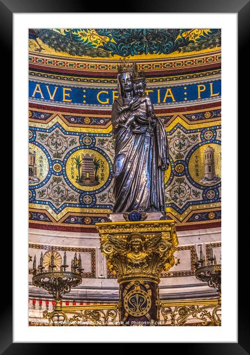 Black Madonna Basilica Notre Dame de la Garde Church Marseille F Framed Mounted Print by William Perry