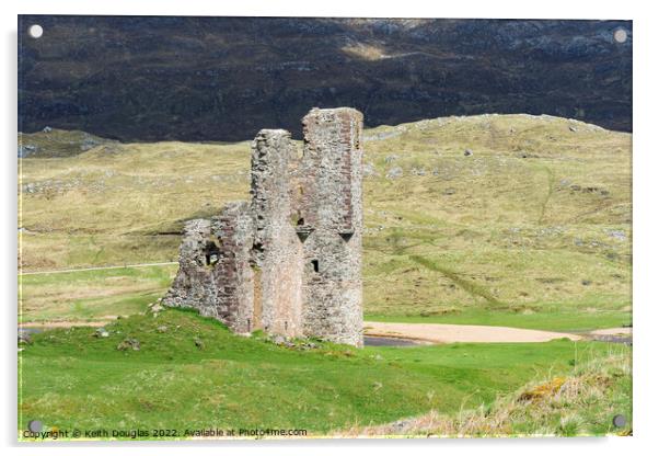 Ardvreck Castle, Sutherland, Scotland Acrylic by Keith Douglas