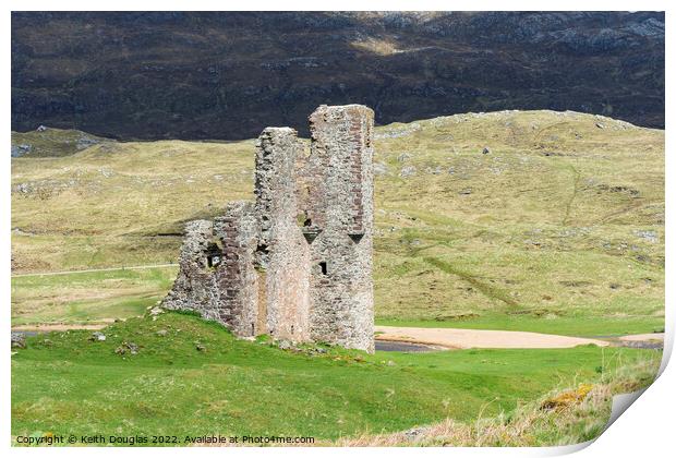 Ardvreck Castle, Sutherland, Scotland Print by Keith Douglas