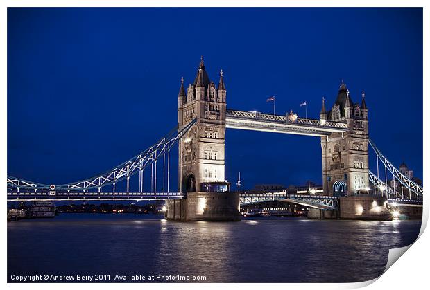 Tower Bridge, London Print by Andrew Berry