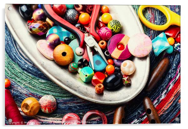Various multicolored beads. Acrylic by Mykola Lunov Mykola