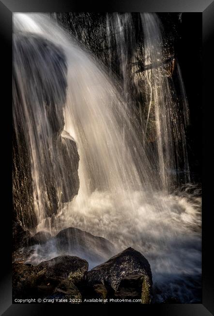 Lumsdale Falls-Face in The Rocks Framed Print by Craig Yates