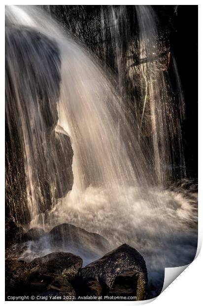 Lumsdale Falls-Face in The Rocks Print by Craig Yates