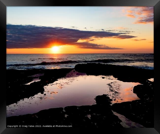 Sunrise at Thornwick Bay. Framed Print by Craig Yates