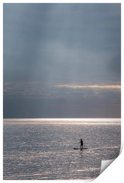 Paddleboarding Silhouette Print by Malcolm McHugh