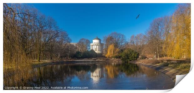 Water Tower Reflection Print by Margaret Ryan