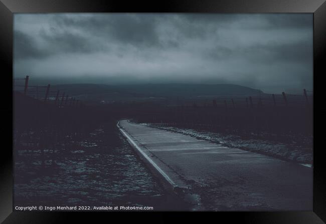 Dark landscape panorama view Framed Print by Ingo Menhard
