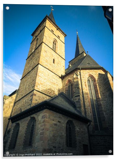 Low angle shot of a Bavarian church dome Acrylic by Ingo Menhard