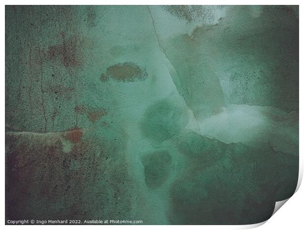 A closeup shot of a weathered green wall Print by Ingo Menhard