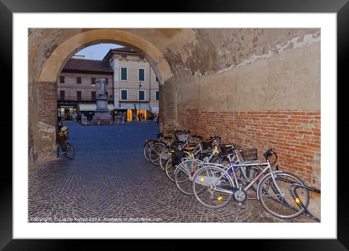 Bicycles - Ferrara Framed Mounted Print by Laszlo Konya