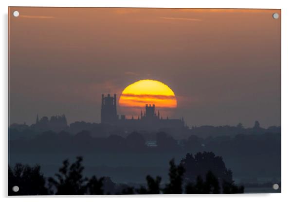 Sunrise behind Ely Cathedral, 14th May 2022 Acrylic by Andrew Sharpe
