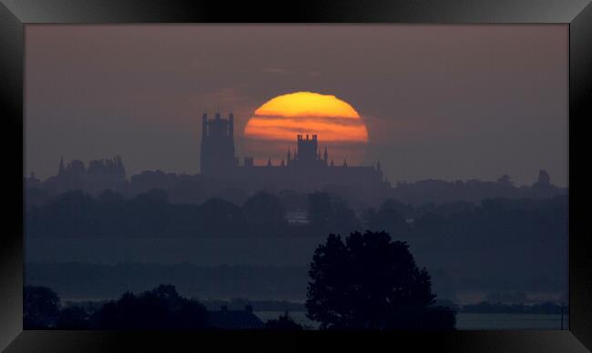 Sunrise behind Ely Cathedral Framed Print by Andrew Sharpe