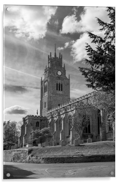 St Andrew's church, Sutton-in-the-Isle Acrylic by Andrew Sharpe