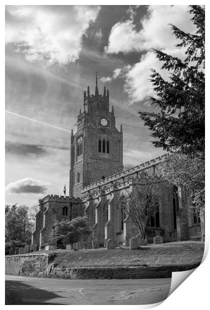 St Andrew's church, Sutton-in-the-Isle Print by Andrew Sharpe