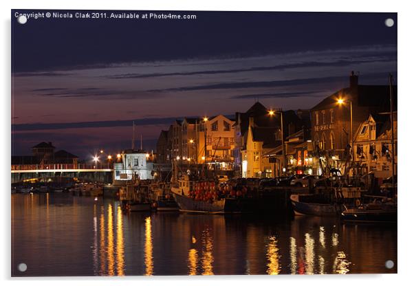 Weymouth by Night Acrylic by Nicola Clark