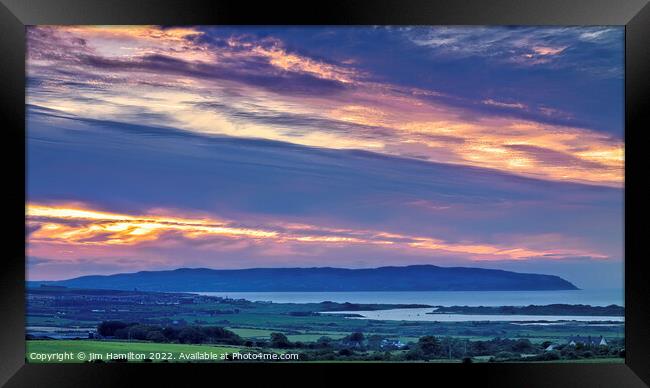 Lough Foyle Sunset Framed Print by jim Hamilton