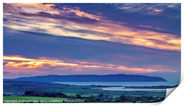 Lough Foyle Sunset Print by jim Hamilton