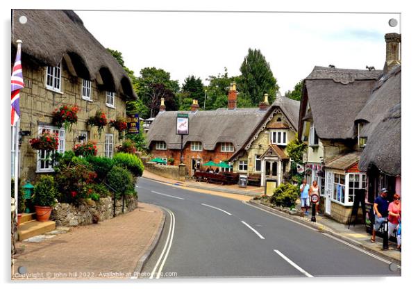 Thatched village, Shanklin, Isle of Wight, UK. Acrylic by john hill