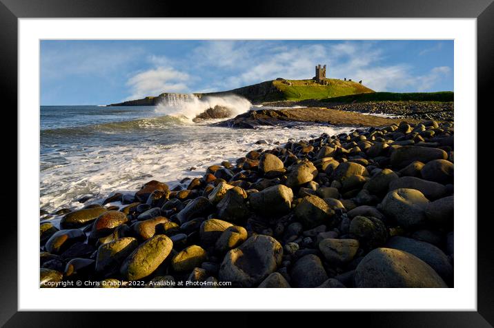 Dunstanburgh Castle in early light Framed Mounted Print by Chris Drabble