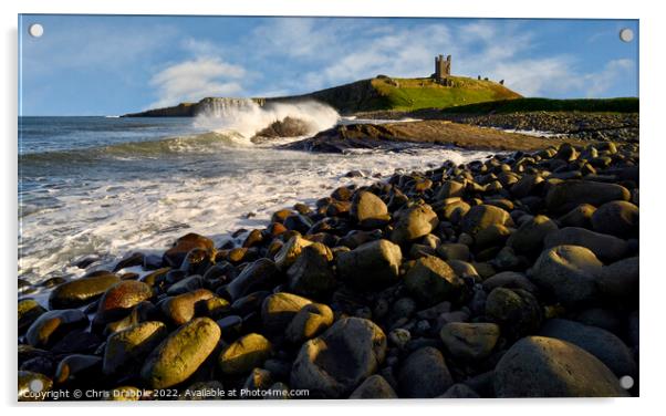 Dunstanburgh Castle in early light Acrylic by Chris Drabble