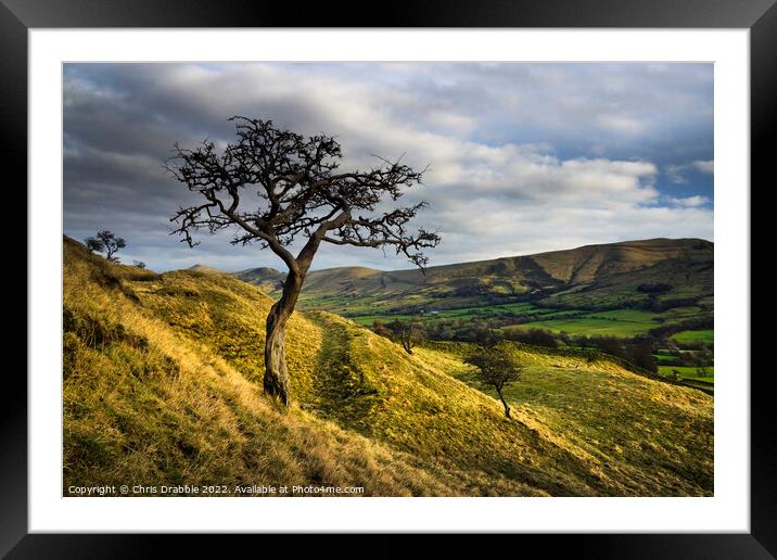 Edale from Broardlee Bank Framed Mounted Print by Chris Drabble