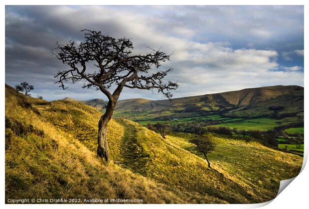 Edale from Broardlee Bank Print by Chris Drabble