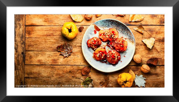 Sweet autumn quince dessert Framed Mounted Print by Mykola Lunov Mykola