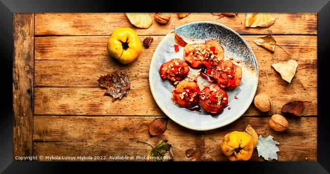 Sweet autumn quince dessert Framed Print by Mykola Lunov Mykola