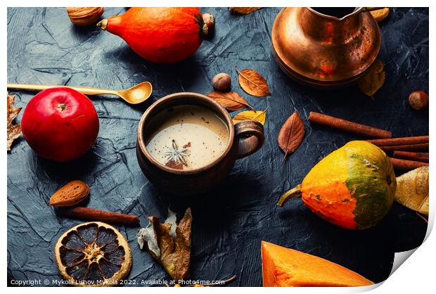 Delicious pumpkin latte Print by Mykola Lunov Mykola