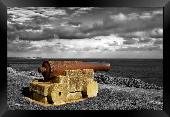 Old Cannon at Tankerton Slopes, Kent Framed Print by Darren Galpin
