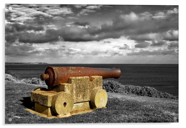 Old Cannon at Tankerton Slopes, Kent Acrylic by Darren Galpin