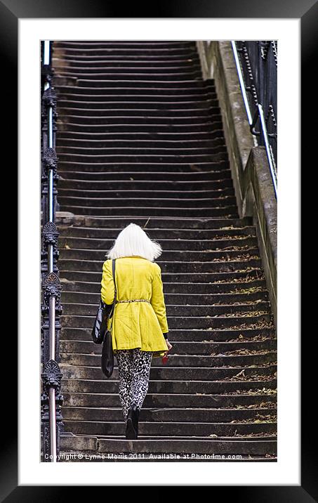 The Girl In The Yellow Coat Framed Mounted Print by Lynne Morris (Lswpp)