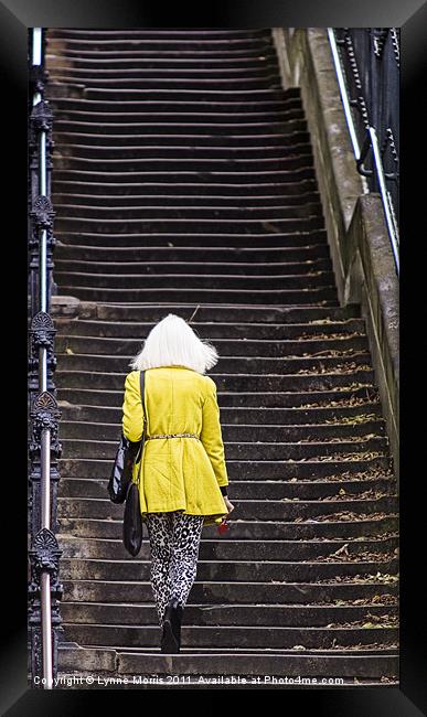 The Girl In The Yellow Coat Framed Print by Lynne Morris (Lswpp)