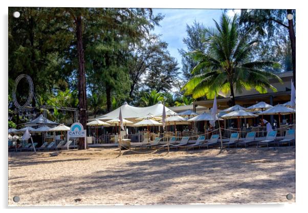 Catch Beach Club, Bang Tao beach, Phuket, Thailand Acrylic by Kevin Hellon