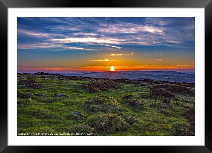 Dartmoor sunset  Framed Mounted Print by Ian Stone