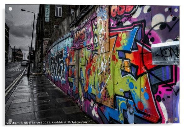 Graffiti Hoarding  Acrylic by Nigel Bangert