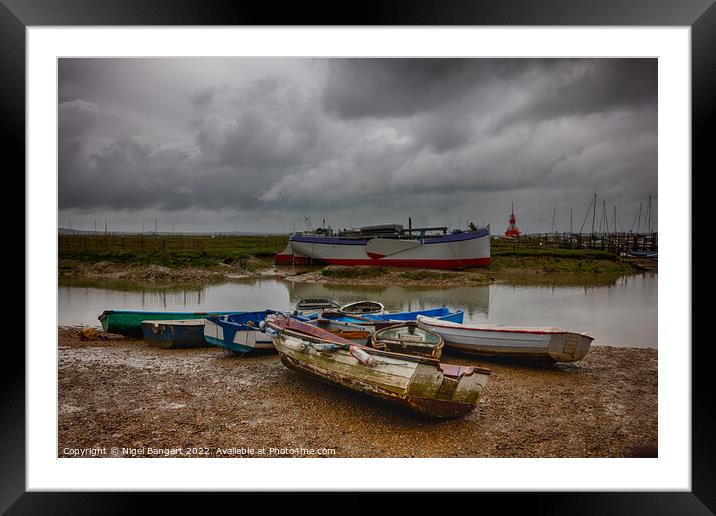 Tollesbury Rowboats  Framed Mounted Print by Nigel Bangert