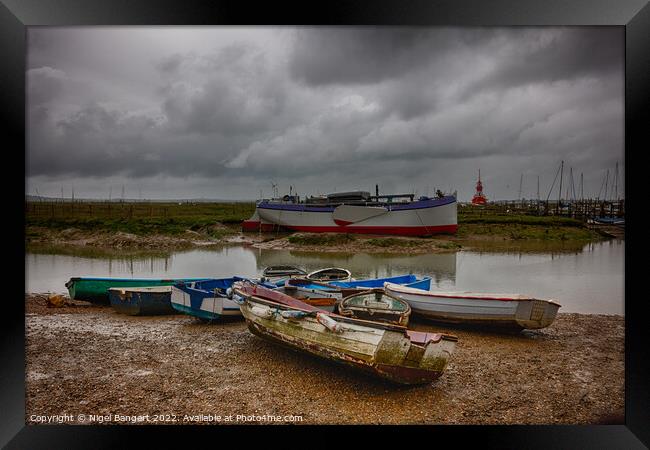 Tollesbury Rowboats  Framed Print by Nigel Bangert