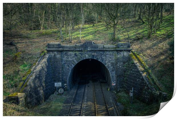 padley gorge tunnel Print by Jason Thompson