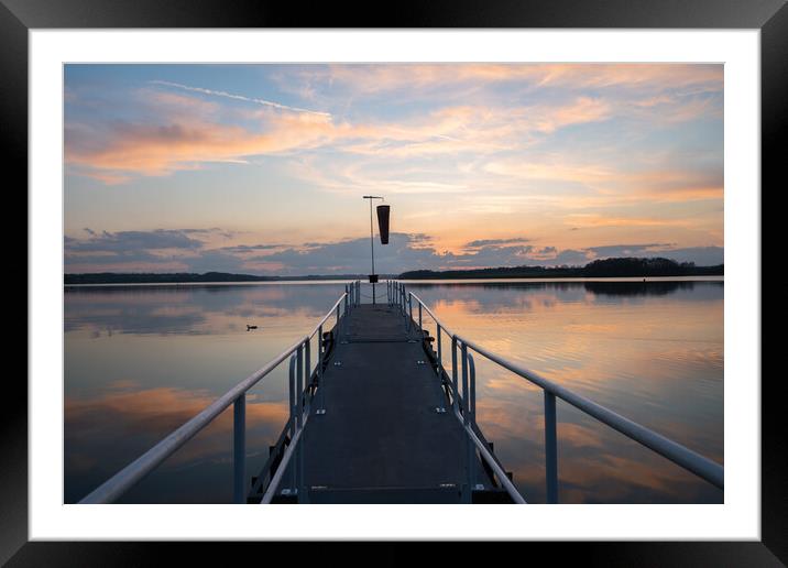 boat pier sunset Framed Mounted Print by Jason Thompson