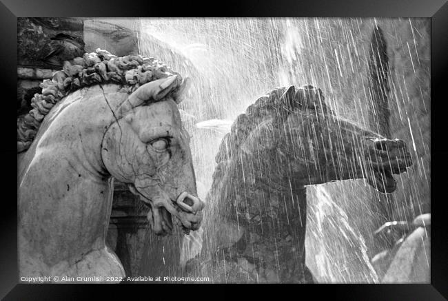 Horses in a Fountain   Framed Print by Alan Crumlish