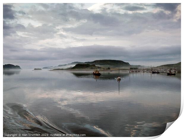 Passing Mull on Oban Ferry at daybreak Print by Alan Crumlish