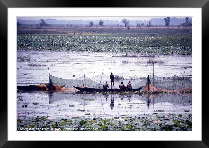 Cambodian fishermen Framed Mounted Print by Alan Crumlish
